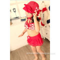 2015 Baby girls swim red swim suit girls swimming suit red swimming suit with hat
